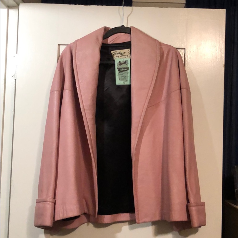 Pink leather jacket
